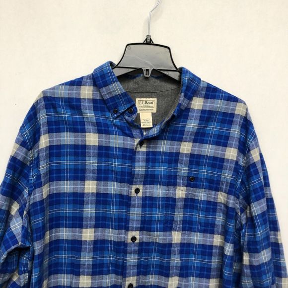 LL Bean Men Long Sleeve Slightly Fitted Flannel Shirt Size Extra Large B216 18 - Picture 9 of 12